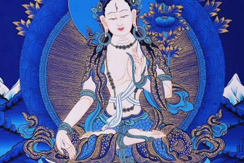 编号188-959442：蓝金唐卡-白度母（60*43CM左右）