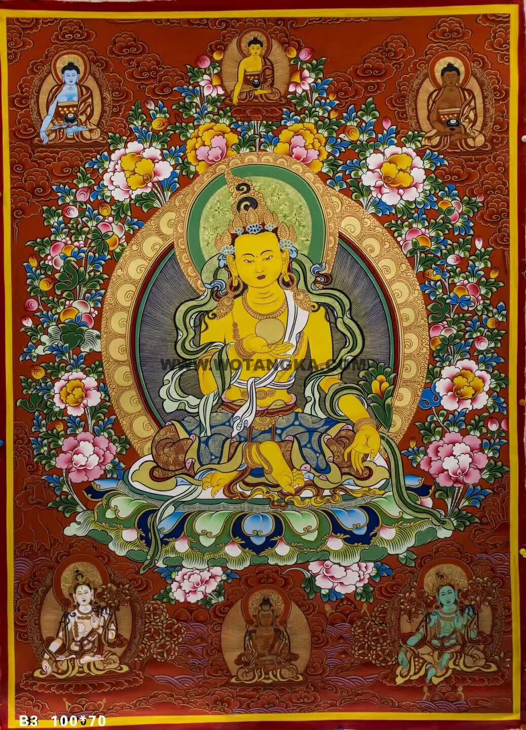 编号138-229577：彩绘唐卡-地藏王菩萨（100*70CM左右）