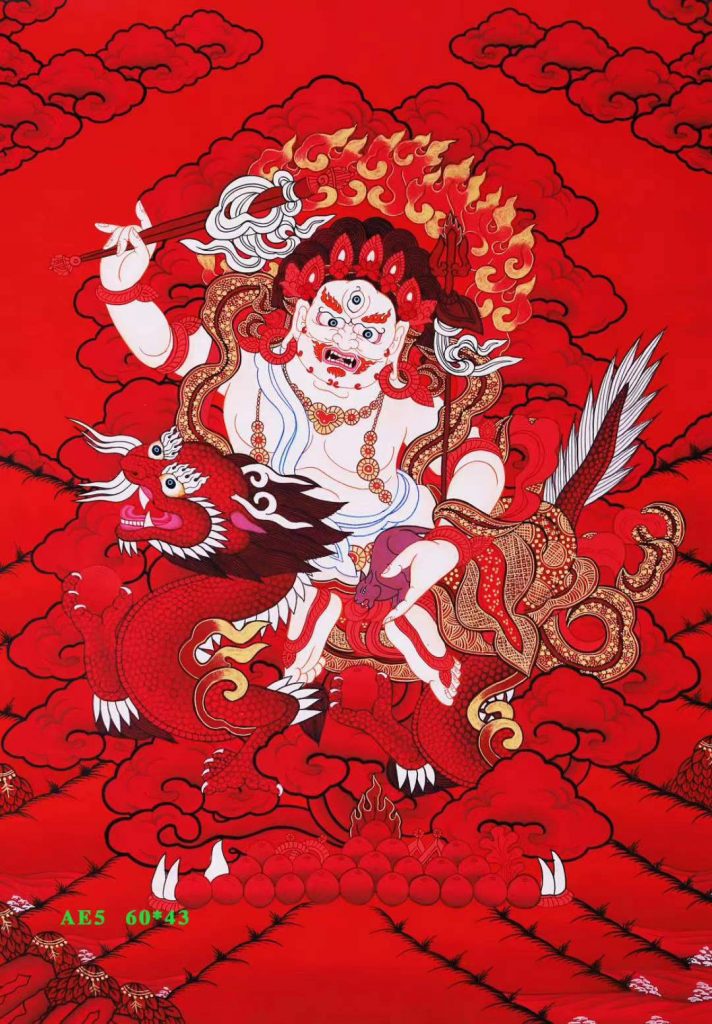 编号188-889988：红金唐卡-白财神（60*43CM左右）
