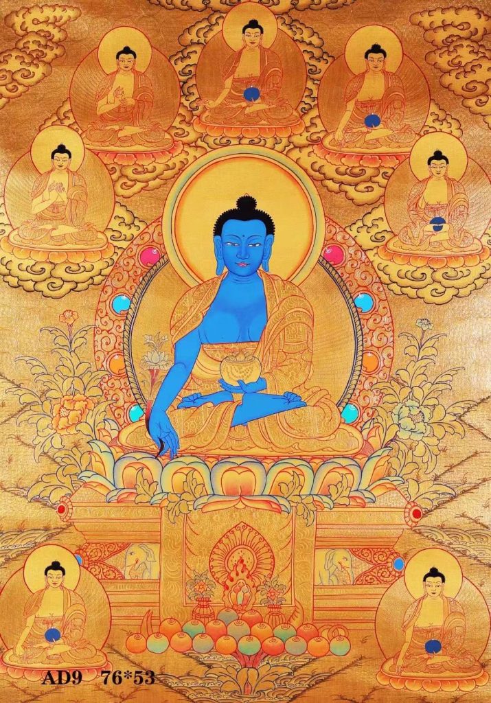 编号188-392422：黄金唐卡-药师佛（76*53CM左右）