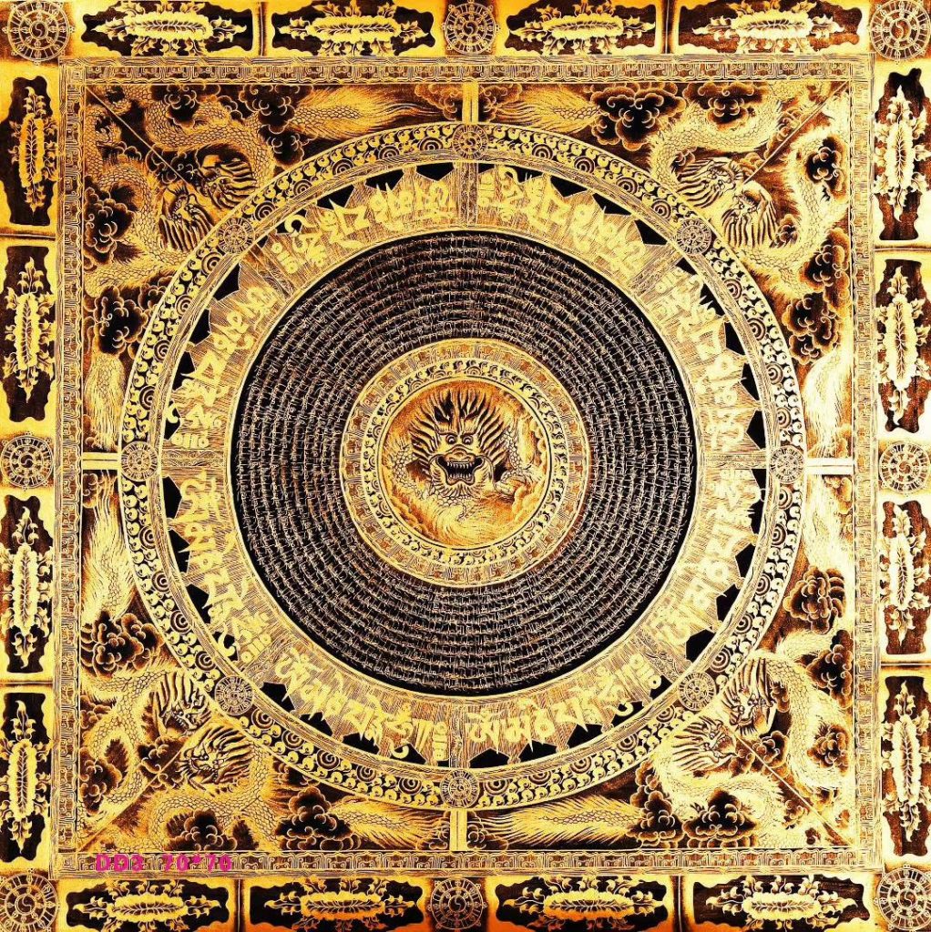 编号188-285091：黑金唐卡-龙坛城（70*70CM左右）