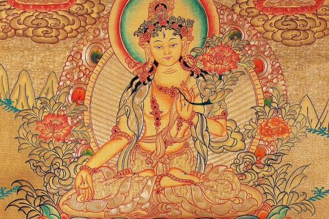编号188-851732：黄金唐卡-白度母（55*40CM左右）