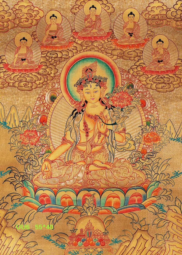 编号188-851732：黄金唐卡-白度母（55*40CM左右）
