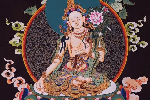 编号188-216867：彩绘唐卡-白度母（65*45CM左右）