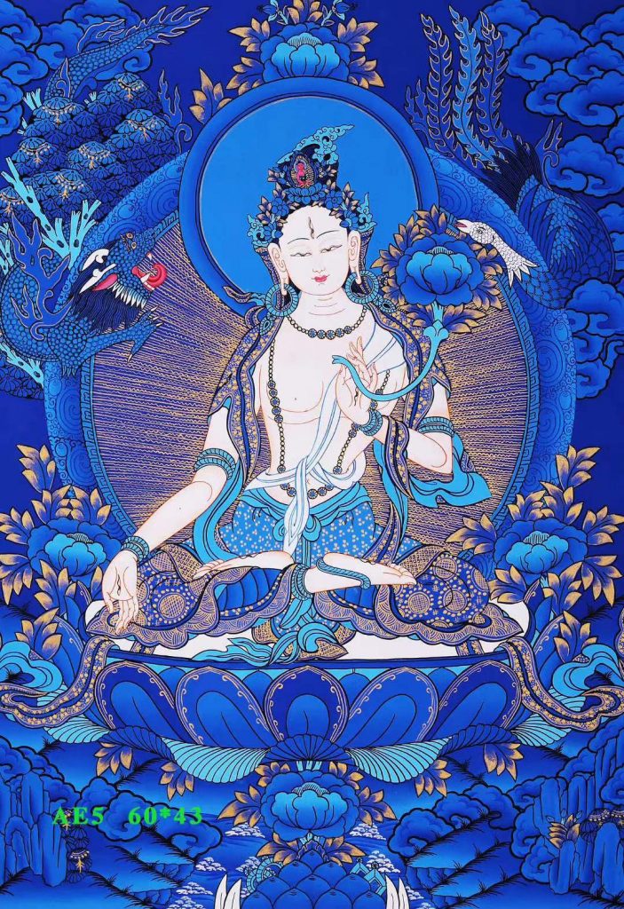 编号188-131541：蓝金唐卡-白度母（60*43CM左右）