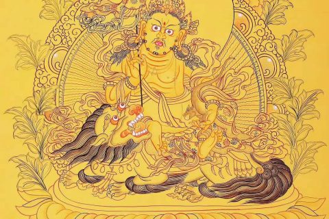 编号188-901011：黄金唐卡-财宝天王（60*45CM左右）