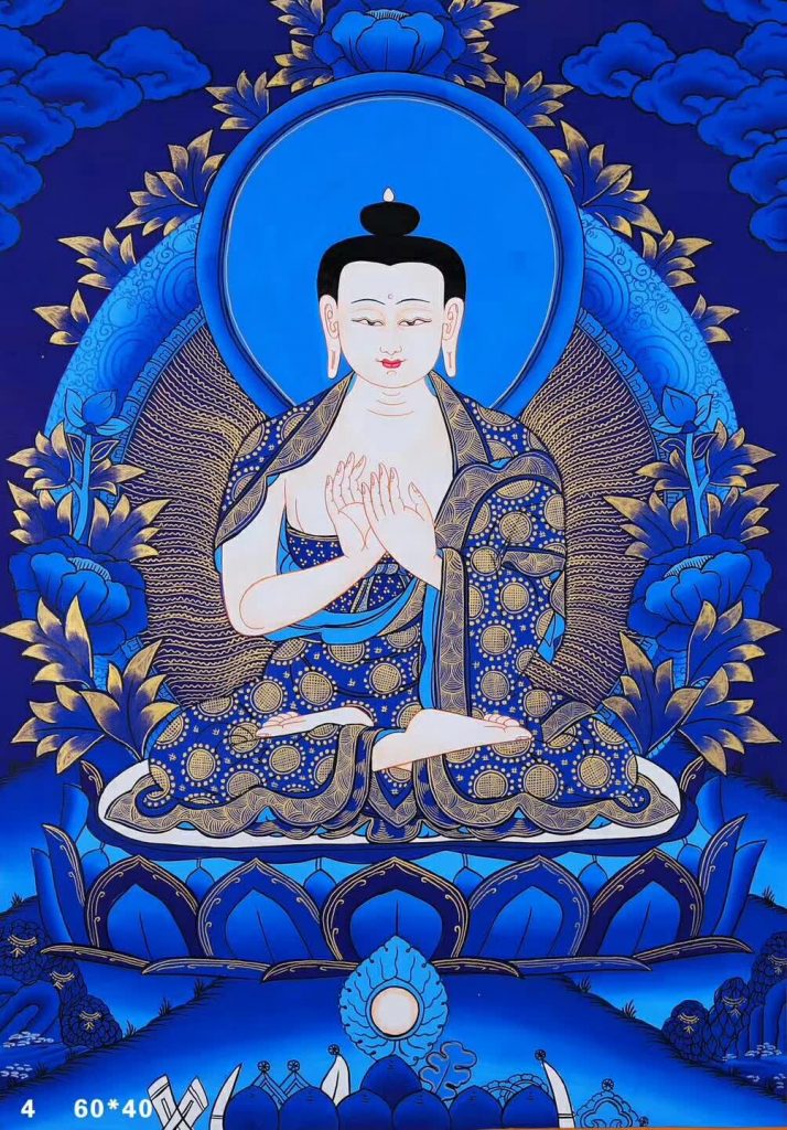 编号188-392102：蓝金唐卡-大日如来（60*40CM左右）