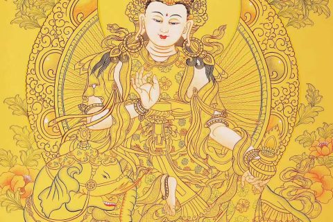 编号188-860779：黄金唐卡-普贤菩萨（60*45CM左右）