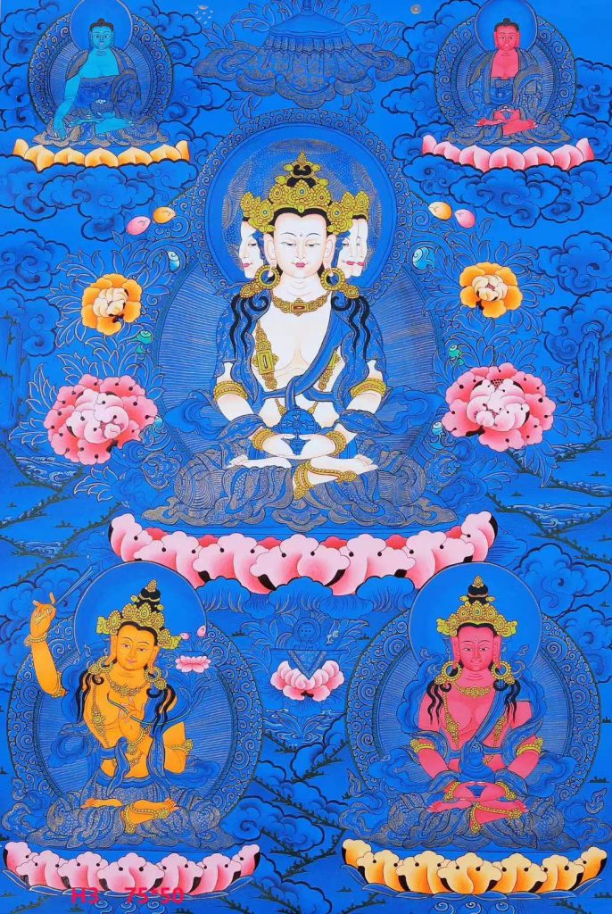 编号188-479438：蓝金唐卡-大日如来（75*50CM左右）