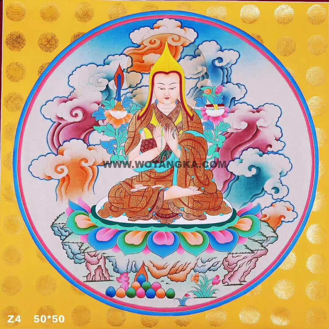 编号188-610529：彩绘唐卡-宗喀巴（50*50CM左右）