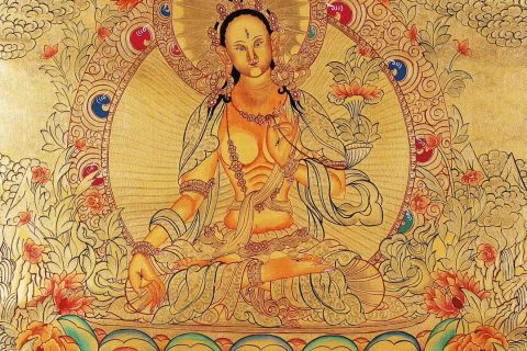 编号188-823083：黄金唐卡-白度母（65*43CM左右）