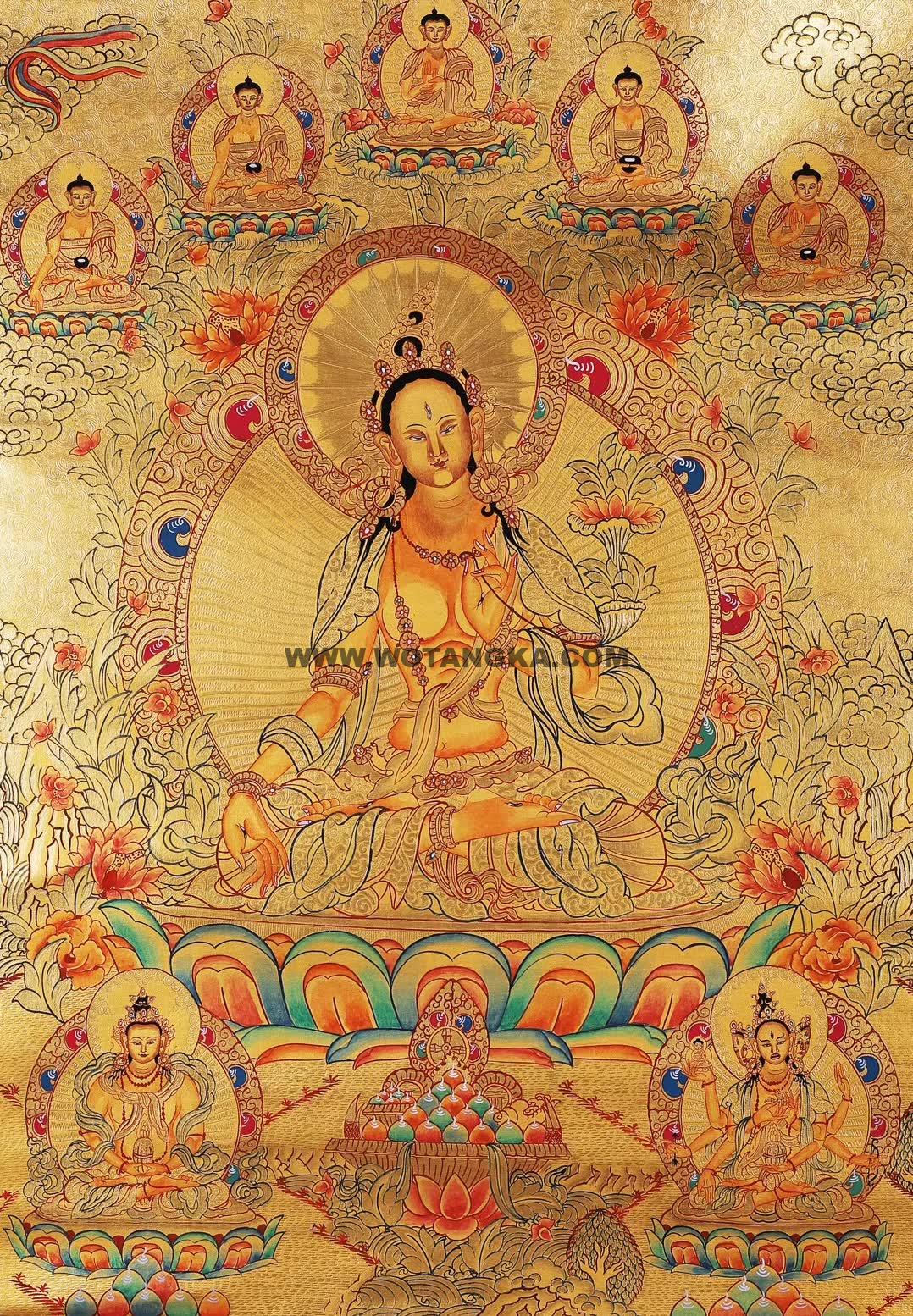 编号188-823083：黄金唐卡-白度母（65*43CM左右）