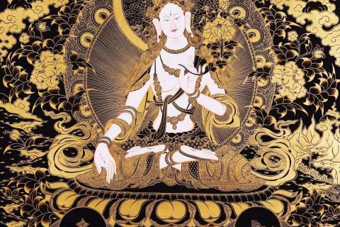 编号188-584027：黑金唐卡-白度母（140*100CM左右）