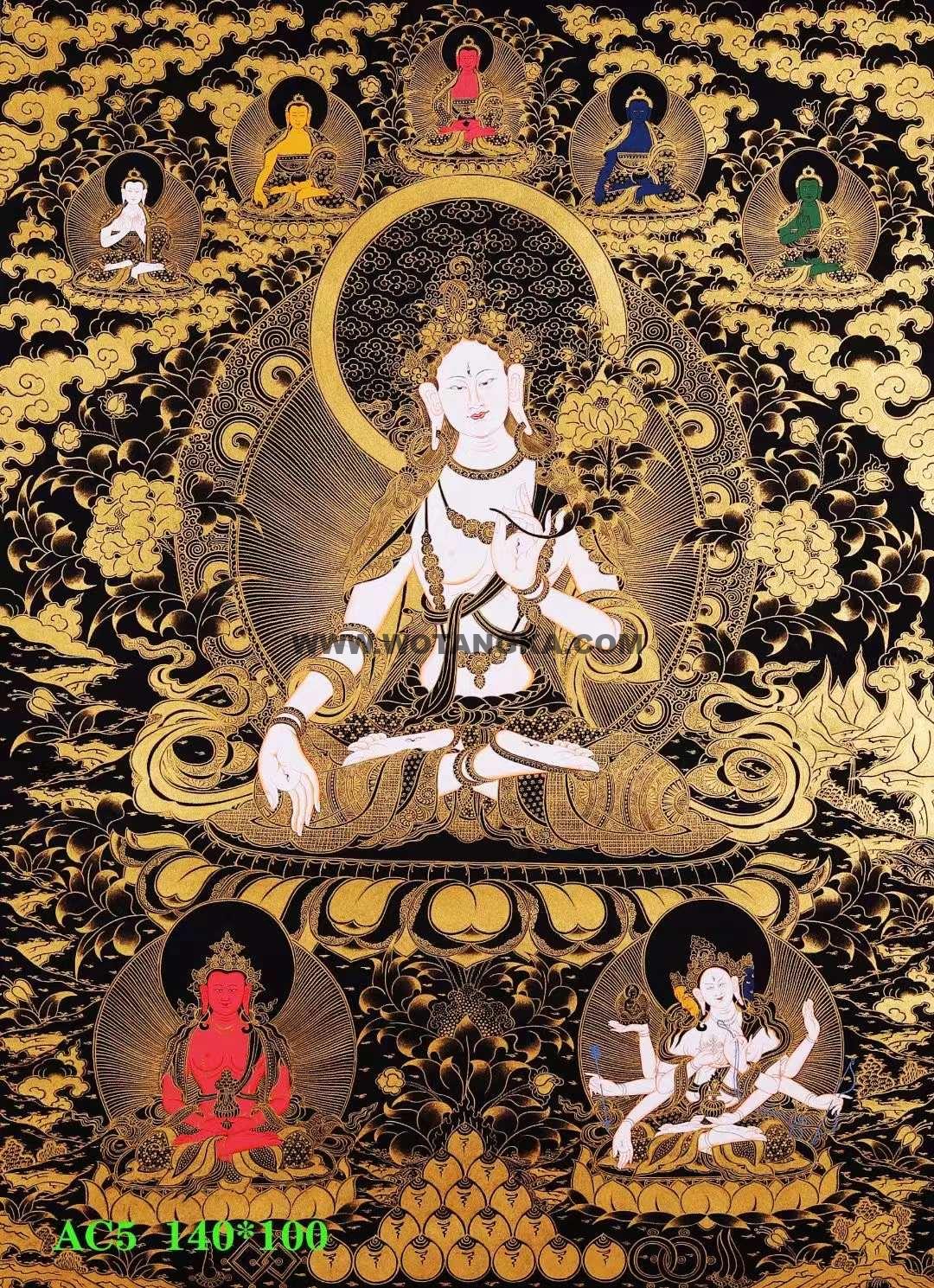 编号188-584027：黑金唐卡-白度母（140*100CM左右）