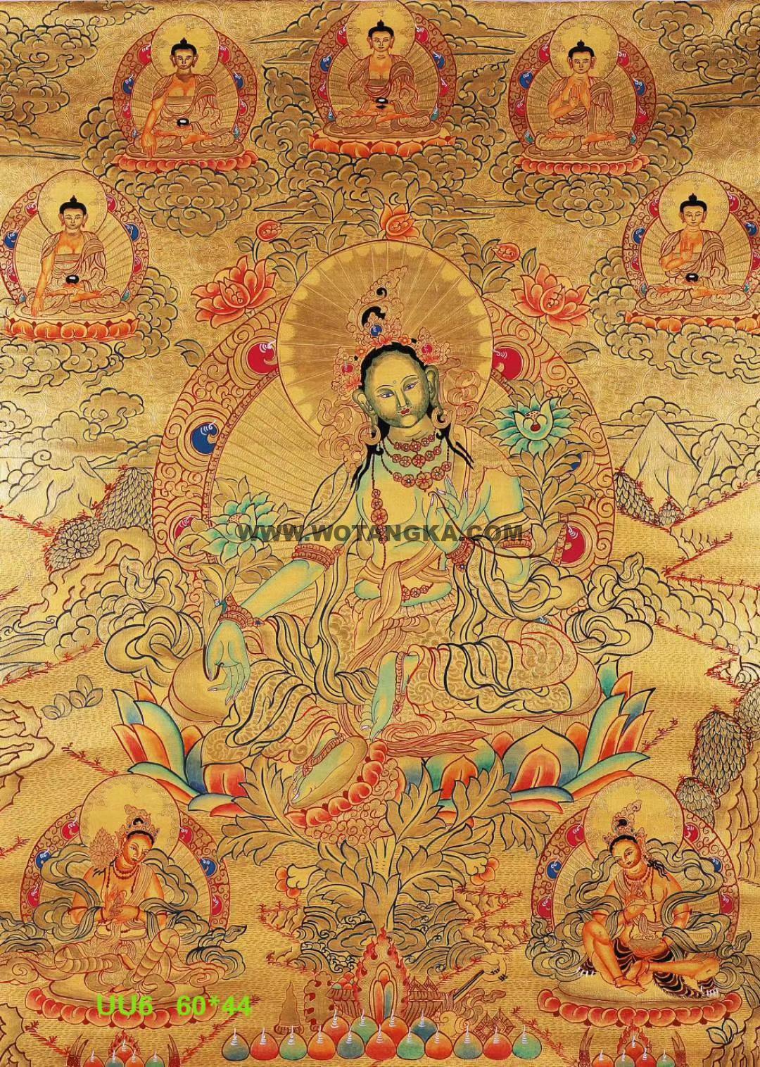 编号188-771971：黄金唐卡-绿度母（60*44CM左右）