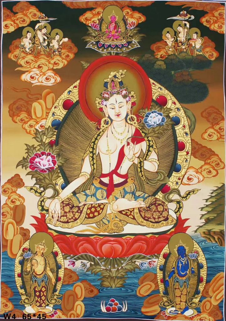 编号188-359084：彩绘唐卡-白度母（65*45CM左右）