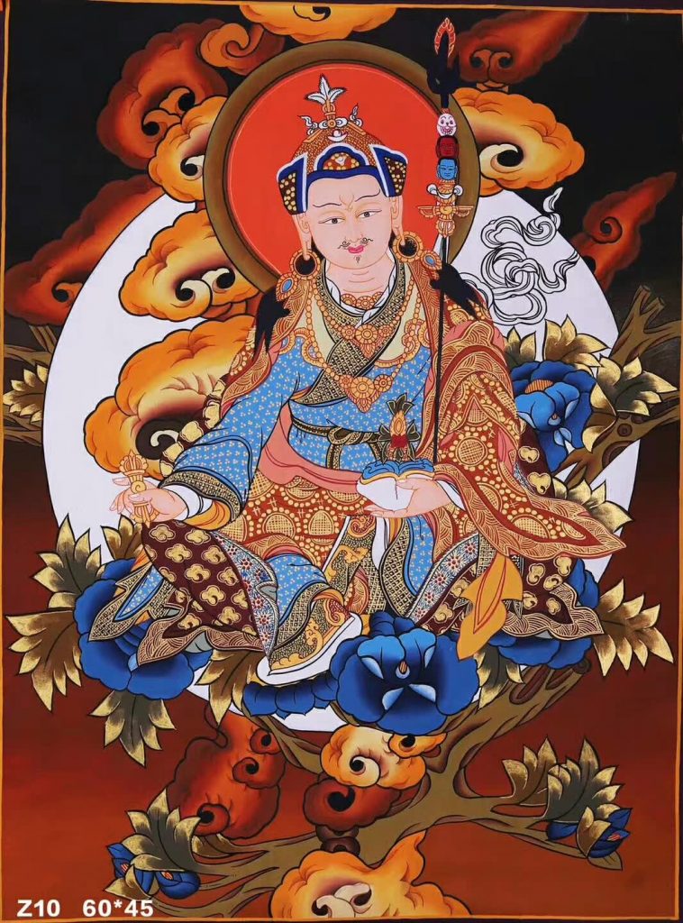 编号188-280566：彩绘唐卡-莲花生大士（60*45CM左右）