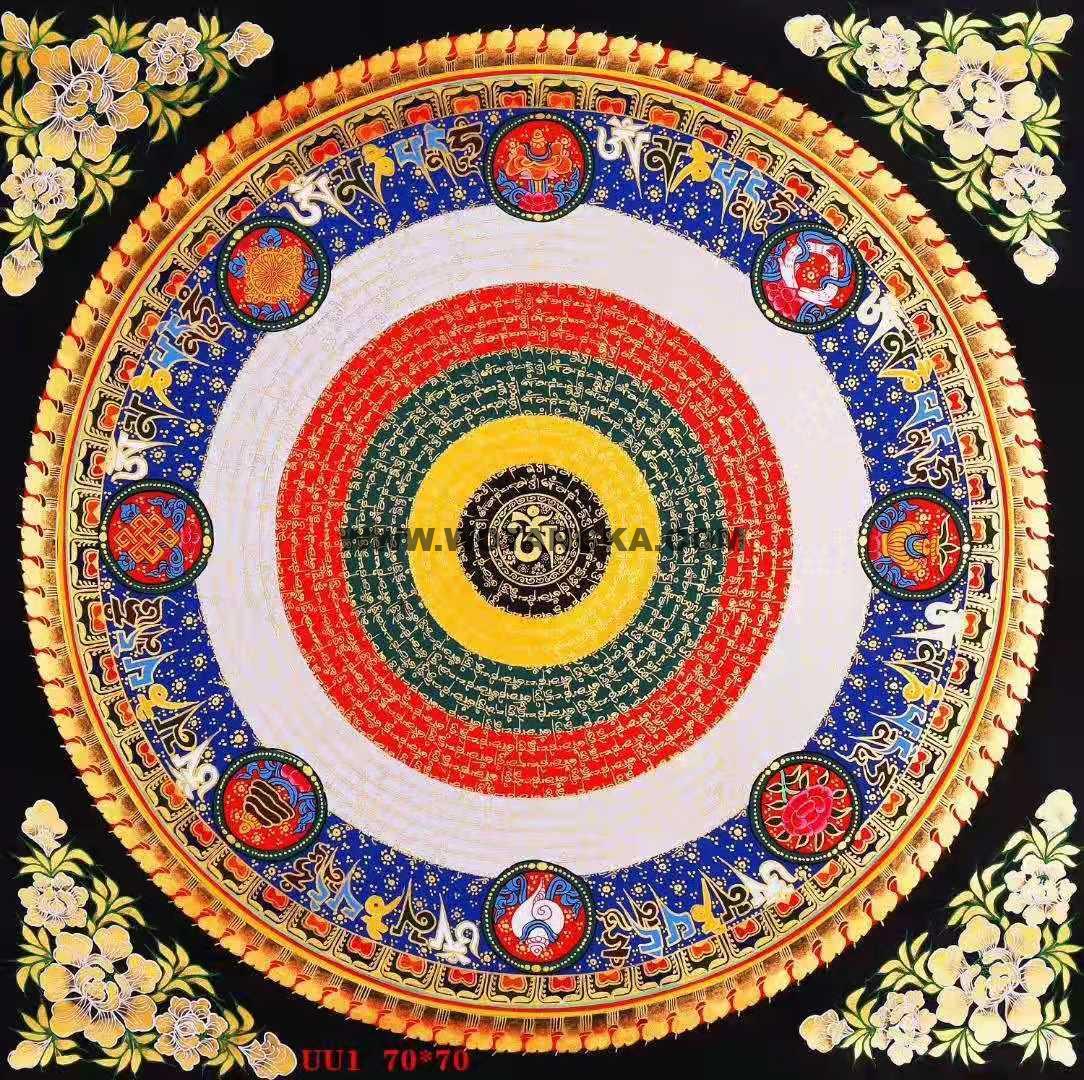 编号188-403863：彩绘唐卡-吉祥八宝坛城（70*70CM左右）