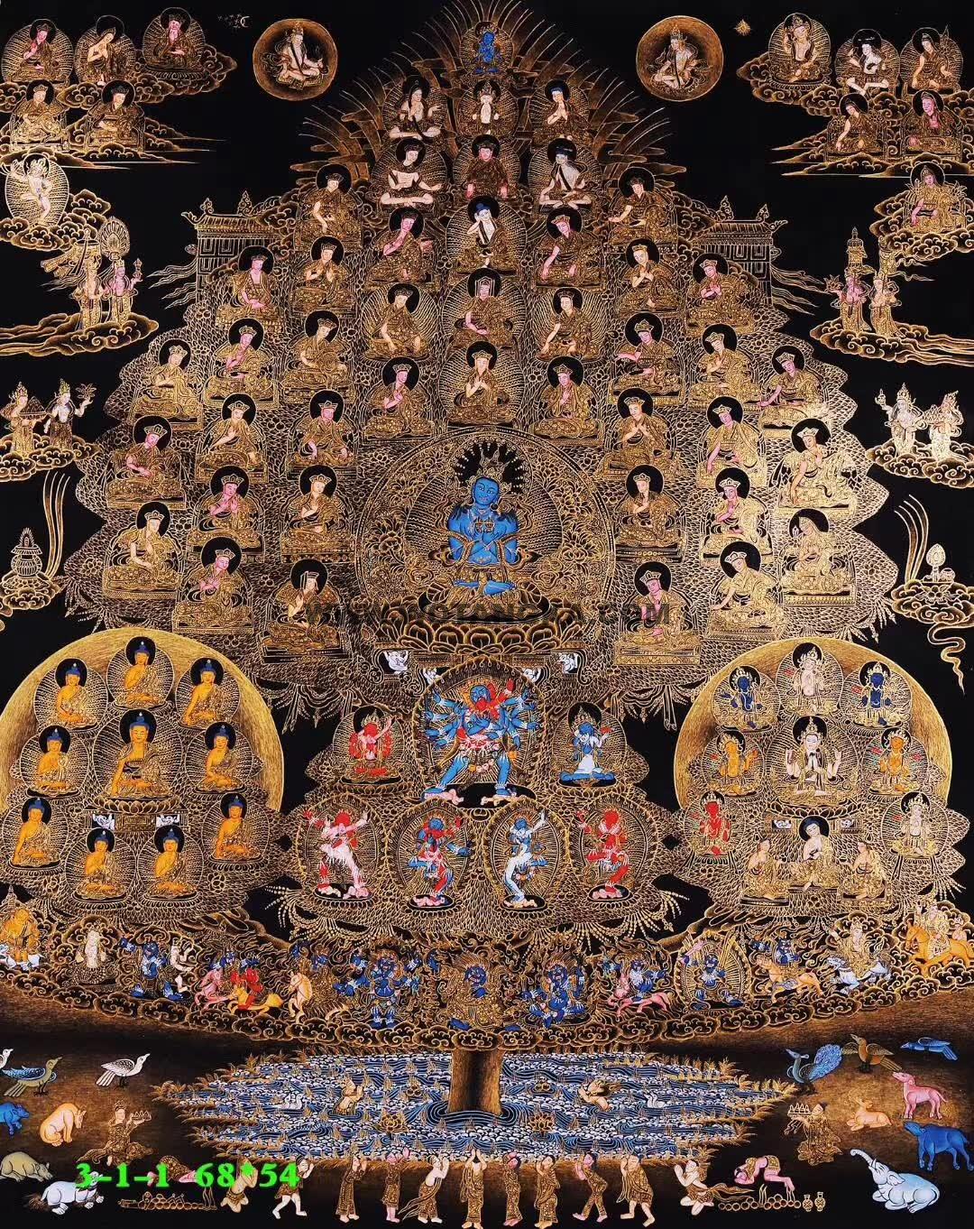 编号188-168761：黑金唐卡-金刚总持佛（68*54CM左右）