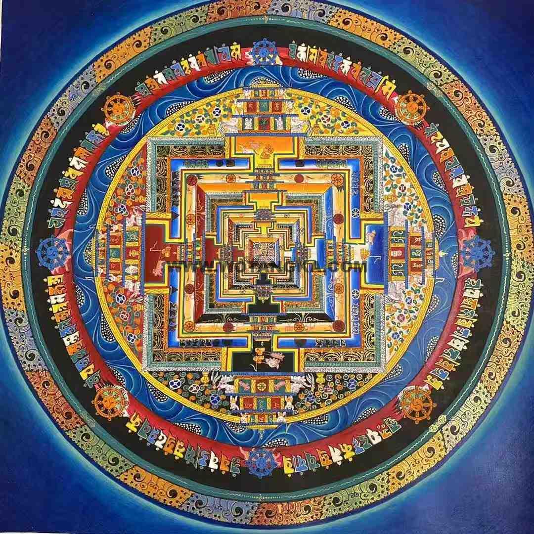 编号188-174591：彩绘唐卡-时轮金刚坛城（50*50CM左右）