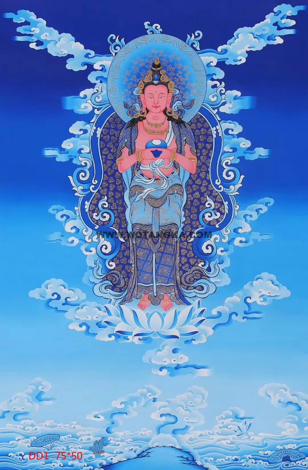 编号188-965516：蓝金唐卡-阿弥陀佛（75*50CM左右）