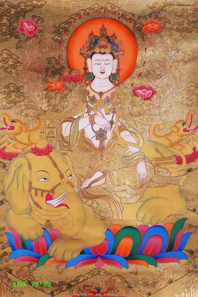 编号188-345335：黄金唐卡-普贤菩萨（75*50CM左右）