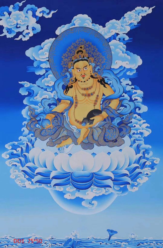 编号188-420330：蓝金唐卡-黄财神（75*50CM左右）