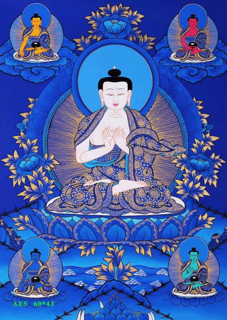 编号188-111731：蓝金唐卡-大日如来（60*43CM左右）