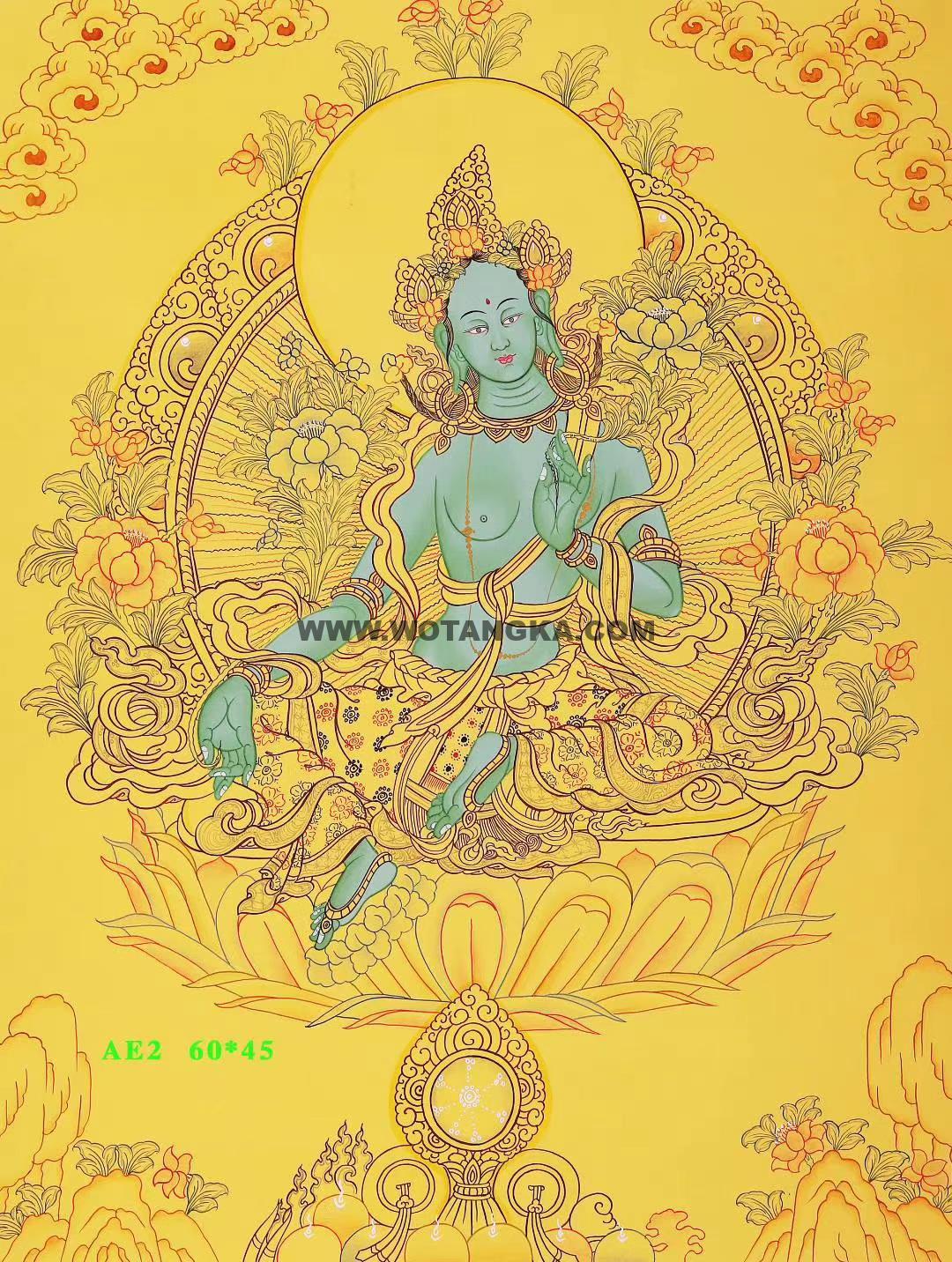 编号188-779926：黄金唐卡-绿度母（60*45CM左右）