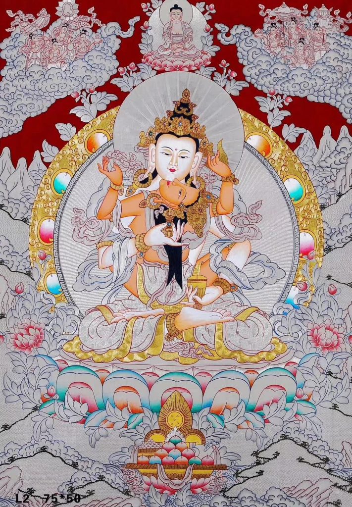 编号188-531471：白银唐卡-金刚萨埵（75*50CM左右）