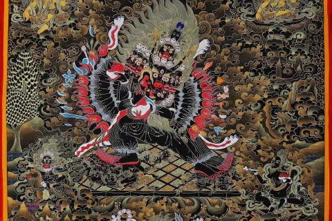 编号138-678775：黑金唐卡-大威德金刚（120*85CM左右）