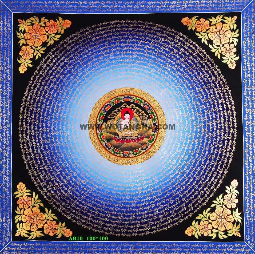 编号188-248290：彩绘唐卡-大日如来坛城（100*100CM左右）