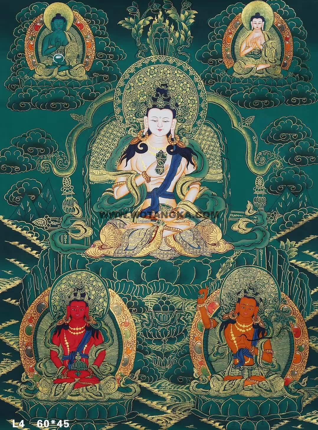 编号188-800464：绿金唐卡-金刚萨埵（60*45CM左右）