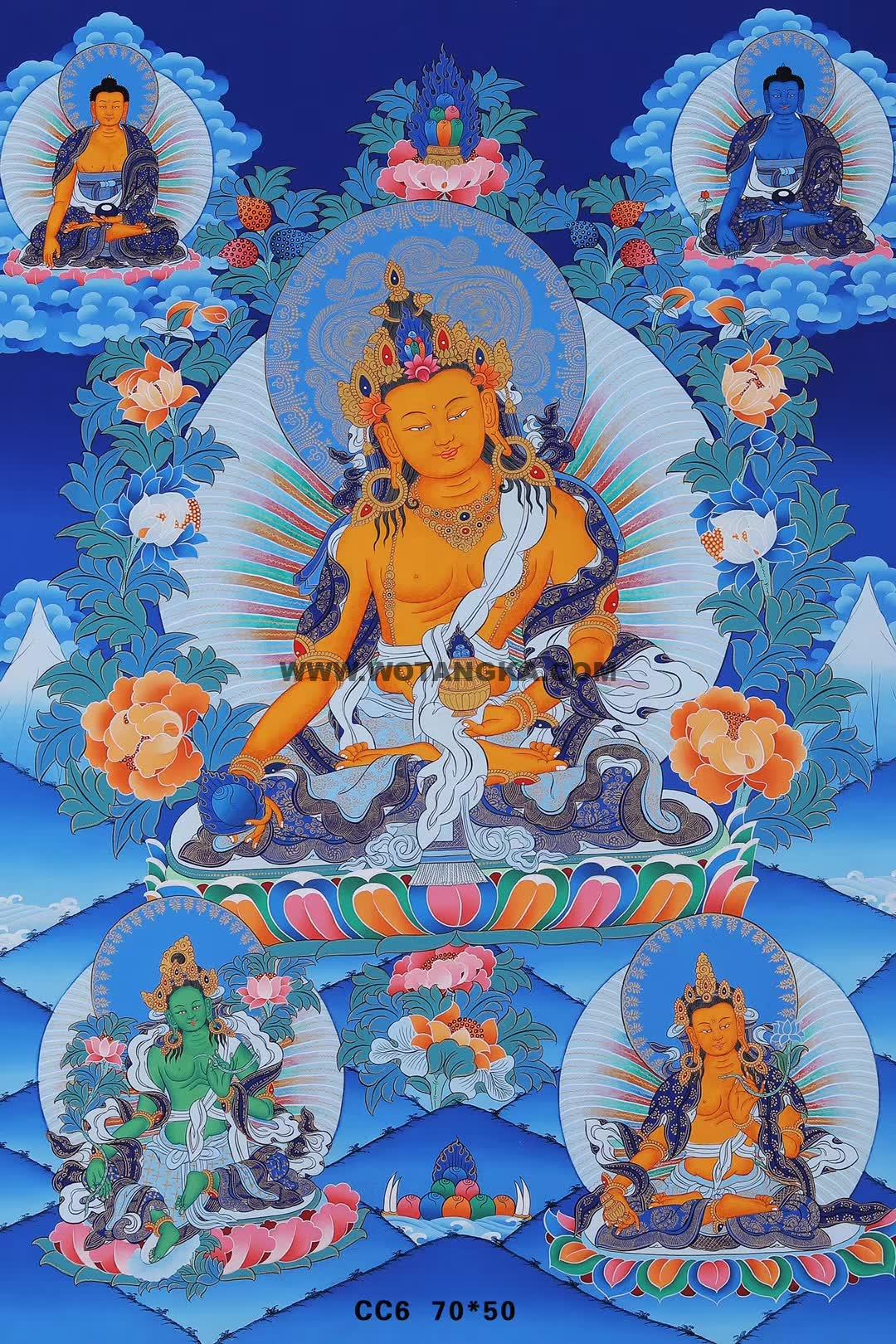 编号188-186760：蓝金唐卡-地藏王菩萨（70*50CM左右）