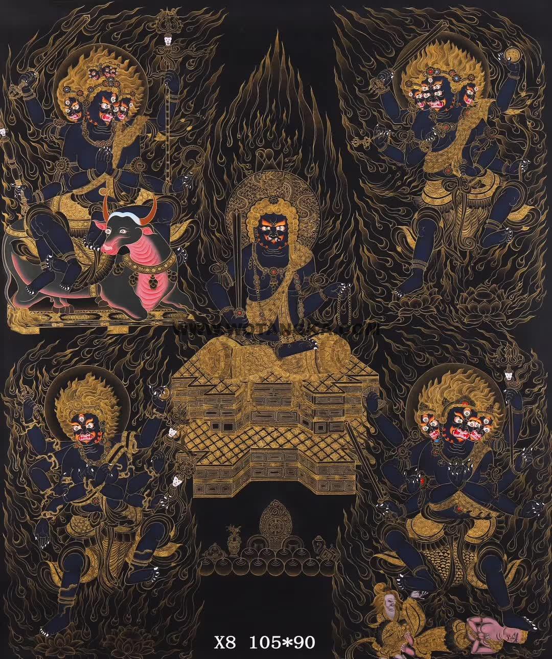 编号188-715032：黑金唐卡-不动明王（105*90CM左右）