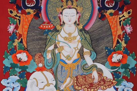编号188-926431：彩绘唐卡-普贤菩萨（60*45CM左右）