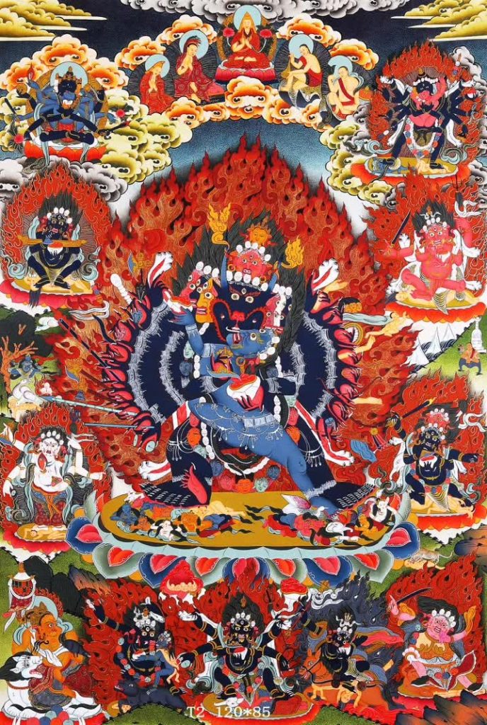 编号188-228866：彩绘唐卡-大威德金刚（120*85CM左右）