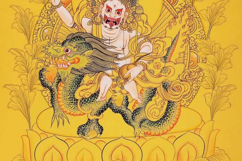 编号188-393518：黄金唐卡-白财神（60*45CM左右）