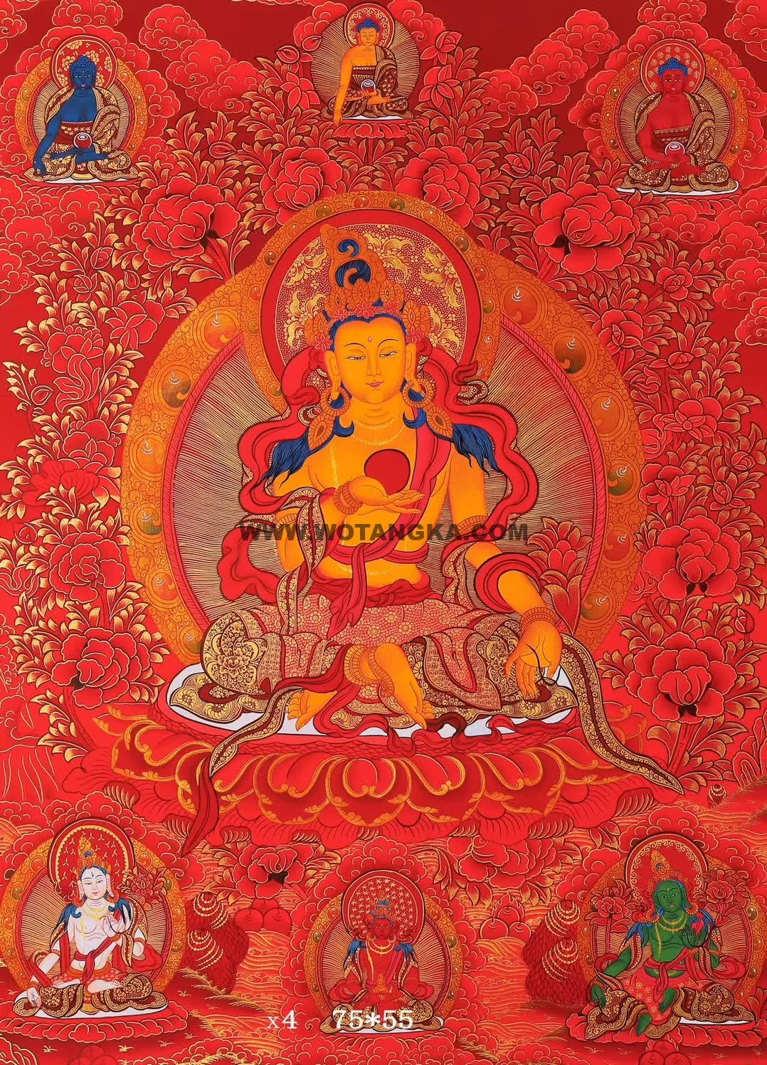 编号188-612091：红金唐卡-地藏王菩萨（75*55CM左右）