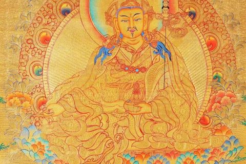 编号138-343784：黄金唐卡-莲花生大士（75*50CM左右）