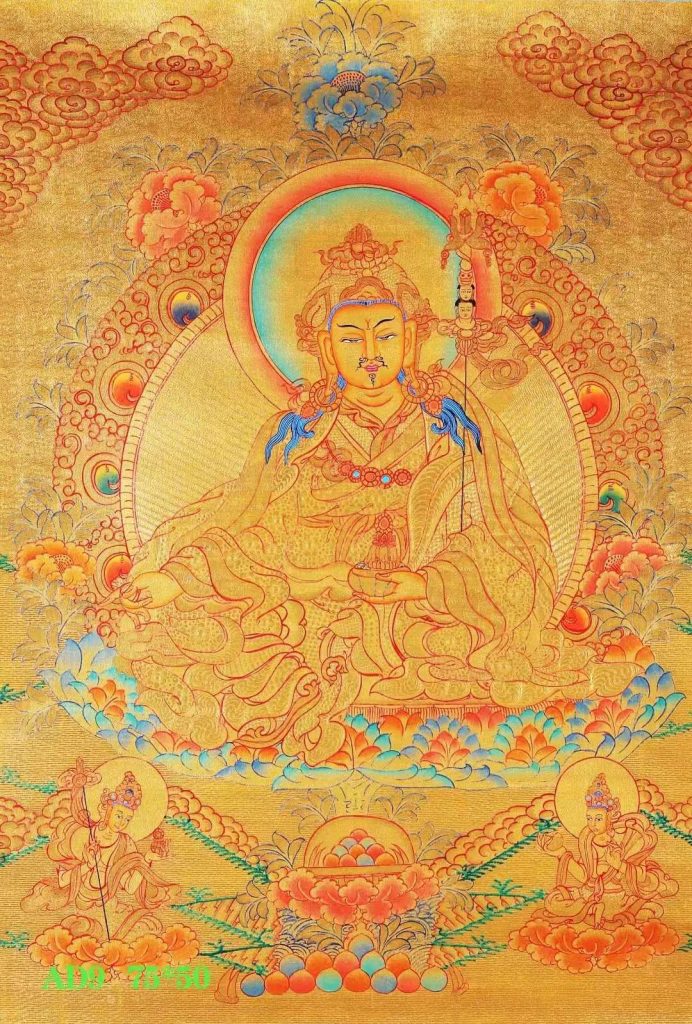 编号138-343784：黄金唐卡-莲花生大士（75*50CM左右）