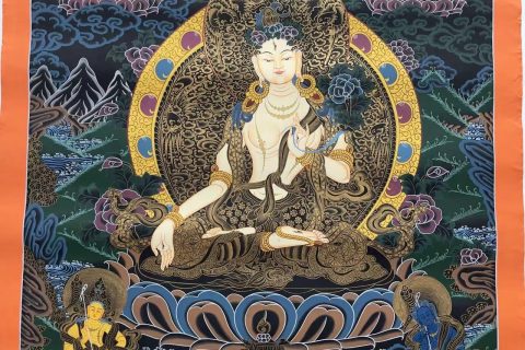 编号188-255258：彩绘唐卡-白度母（76*55CM左右）