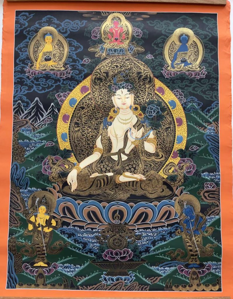 编号188-255258：彩绘唐卡-白度母（76*55CM左右）