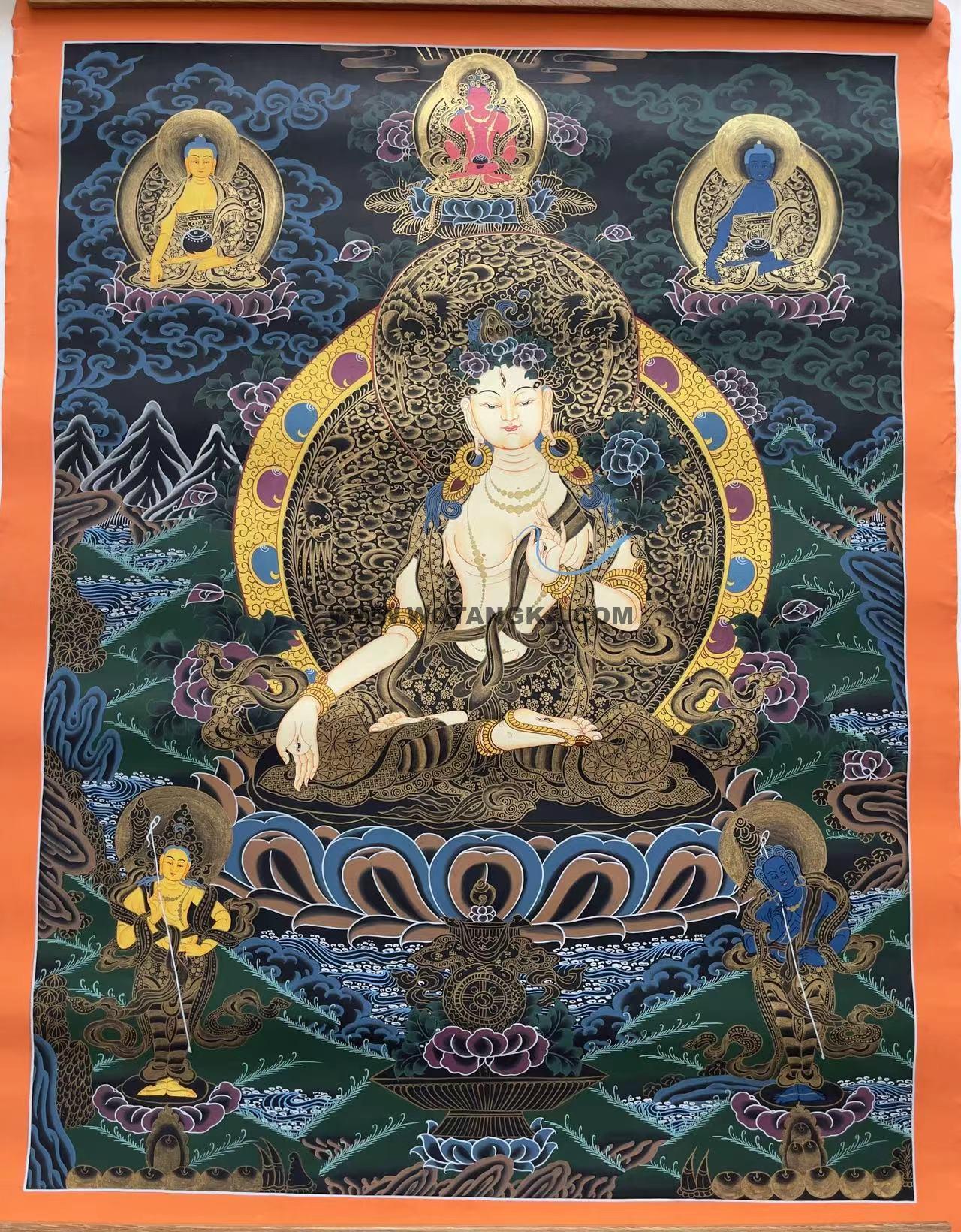 编号188-255258：彩绘唐卡-白度母（76*55CM左右）