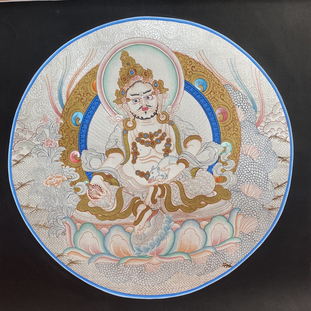 编号188-107613：白银唐卡-黄财神（30*30CM左右）