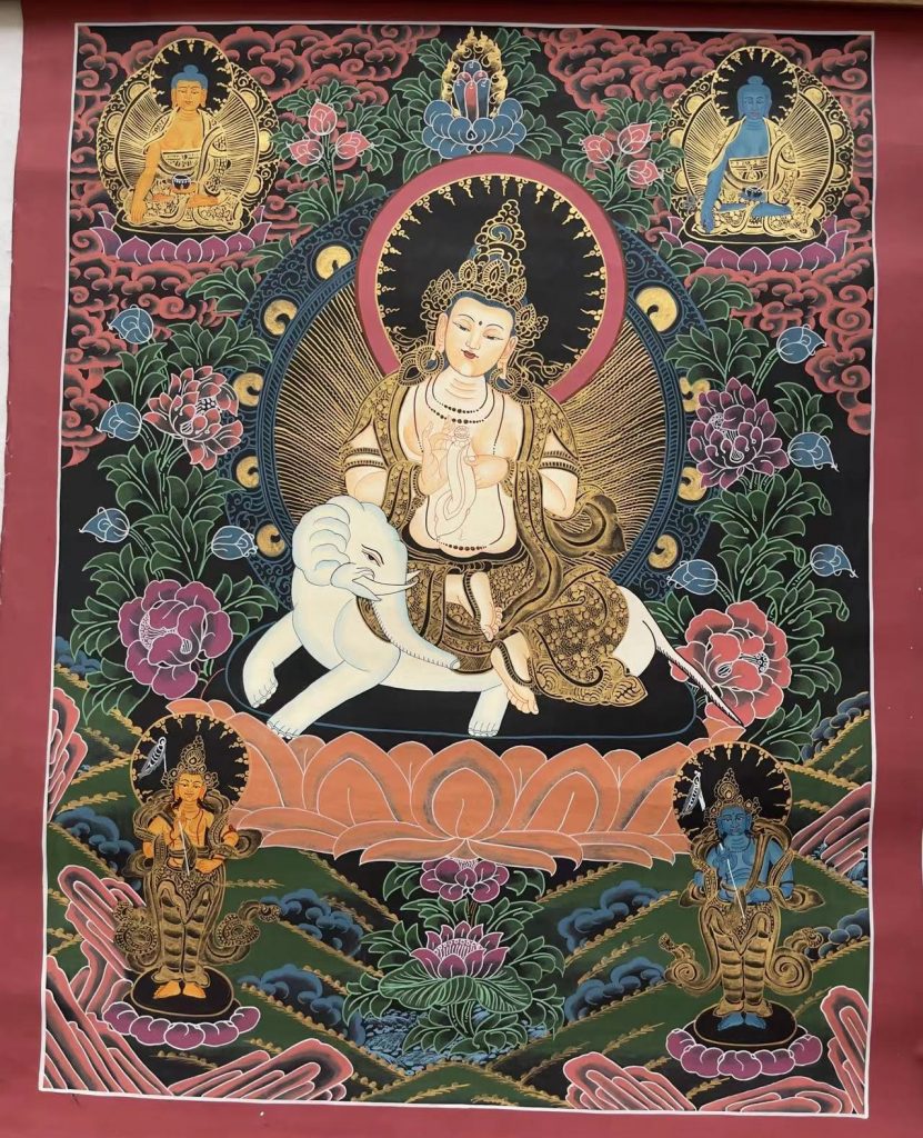 编号188-626627：彩绘唐卡-普贤菩萨（62*48CM左右）
