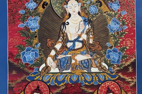 编号188-130021：红金唐卡-白度母（62*45CM左右）