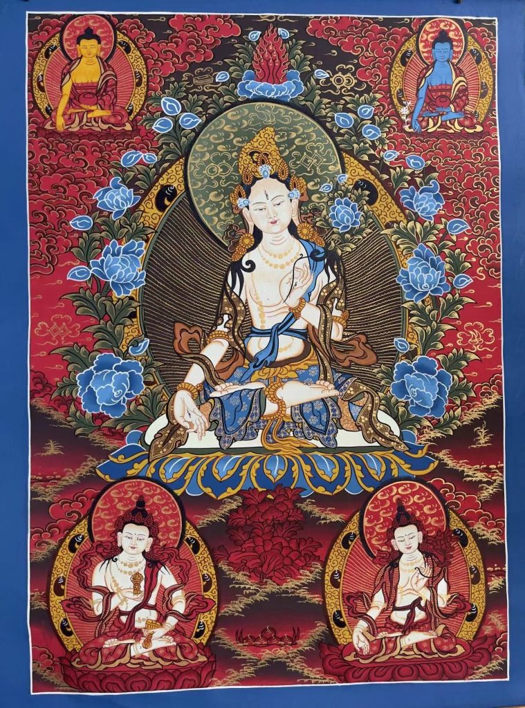 编号188-130021：红金唐卡-白度母（62*45CM左右）
