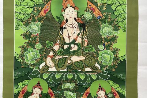 编号188-564726：彩绘唐卡-白度母（60*42CM左右）