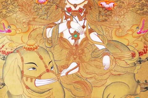 编号138-865264：黄金唐卡-普贤菩萨（75*50CM左右）
